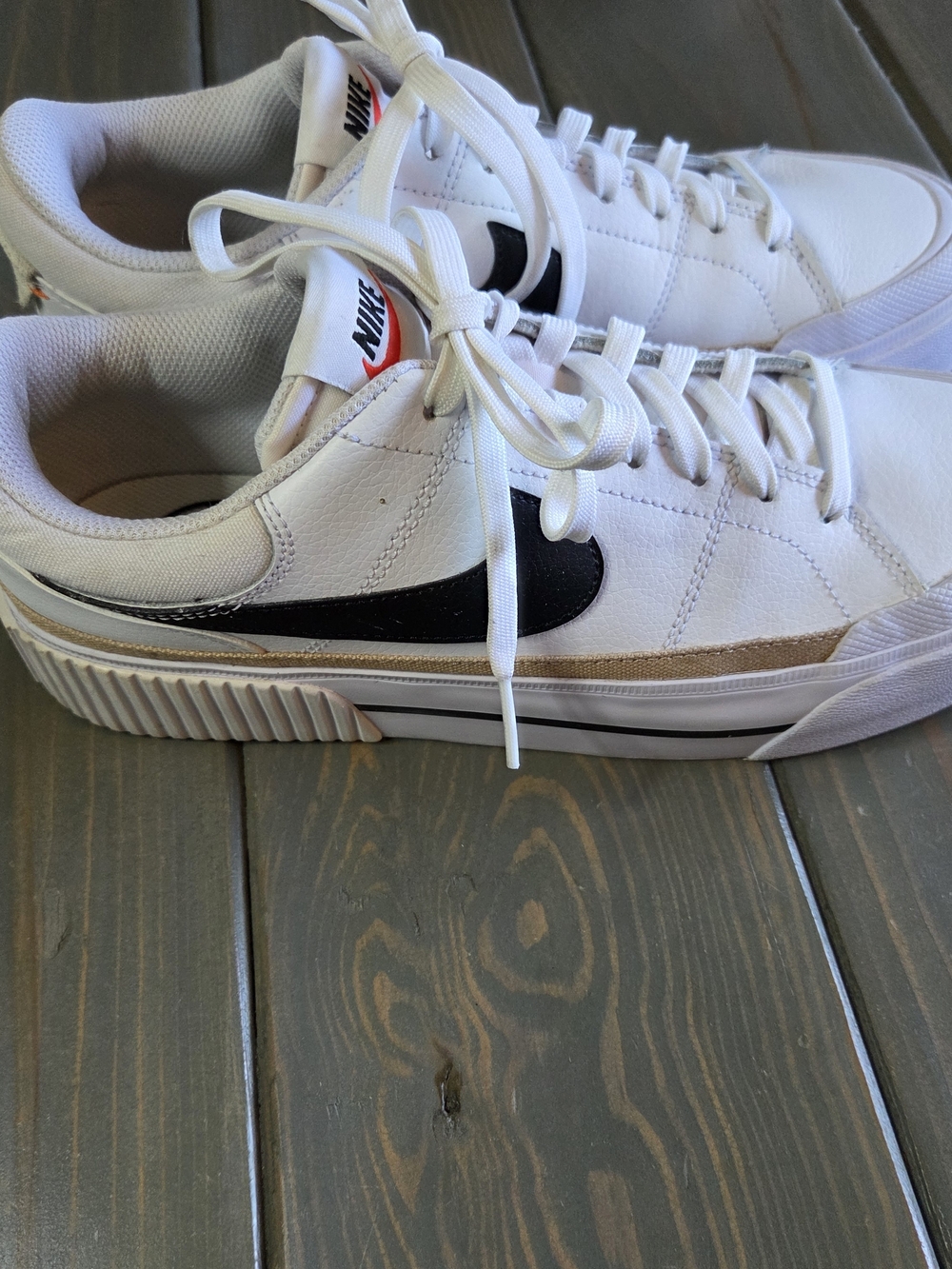 Nike Court Legacy Next Nature Sneakers White Black Womens 9.5 Casual Shoes - Picture 8 of 11